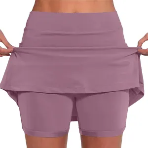 DDAPJ pyju Womens Summer Tennis Skirts with Shorts Underneath High Waisted Golf Inner Shorts Running Sports Pickleball Skorts