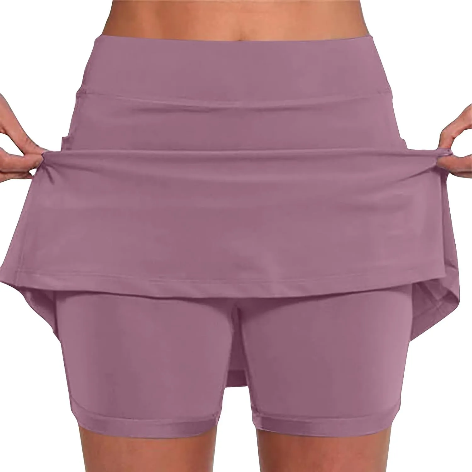 DDAPJ pyju Womens Summer Tennis Skirts with Shorts Underneath High Waisted Golf Inner Shorts Running Sports Pickleball Skorts