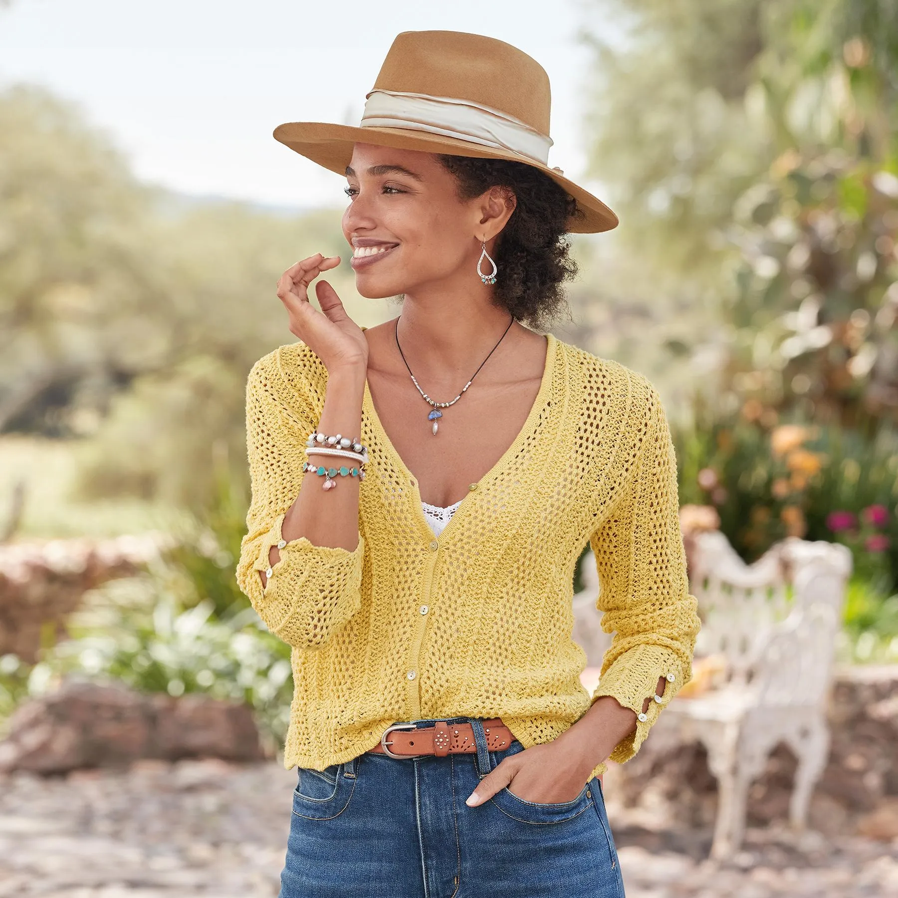 Della Ruffle Cardigan, Petite