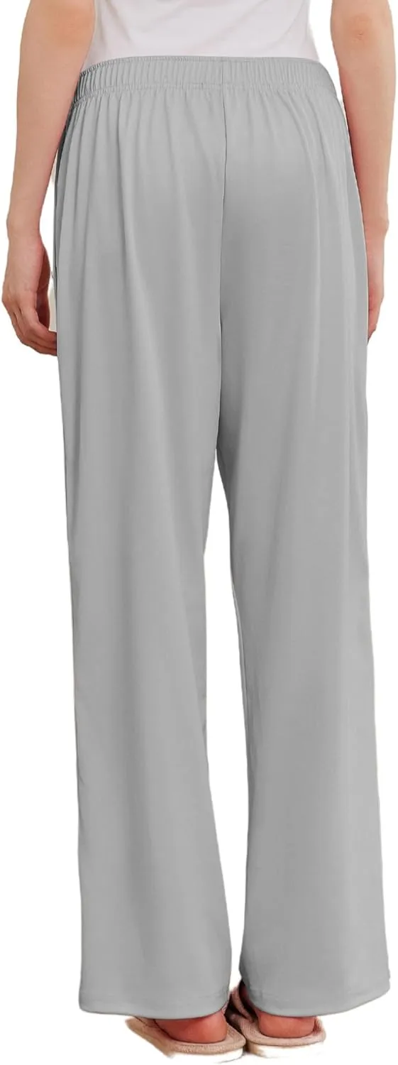 Deyeek Women's Tear Away Pants Side Split Snap Open Bottom Sweatpants Leg Breakaway Post Surgery Pants with Pockets