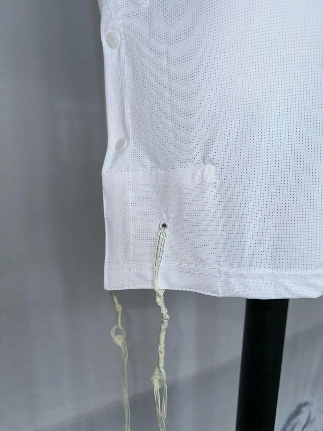 Dry Fit Kosher Tzitzit T-Shirt Round Neck by Melechet Machshevet JudaicaBreathable Moisture Wicking Athletic Tee Mesh Fabric