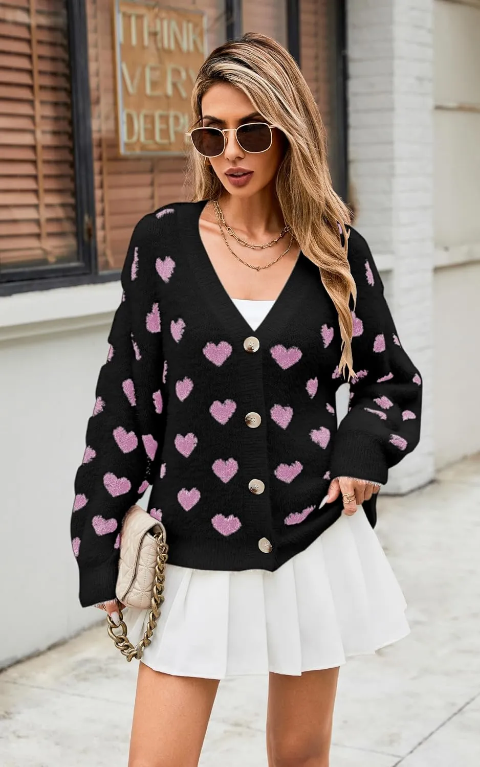 ECOWISH Women Floral Cropped Cardigan: Fall Long Sleeve Open Front Fuzzy Daisy Print Knit Sweaters Casual Y2k Outerwear