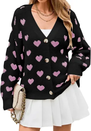 ECOWISH Women Floral Cropped Cardigan: Fall Long Sleeve Open Front Fuzzy Daisy Print Knit Sweaters Casual Y2k Outerwear