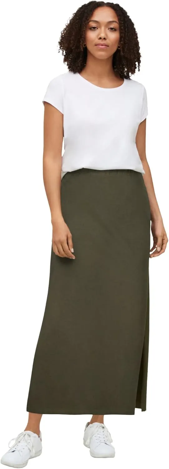 ellos Women's Plus Size Knit Maxi Skirt