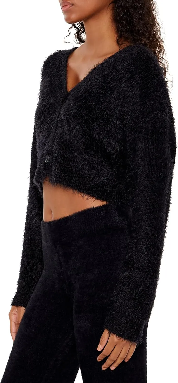 Forever 21 Women's Fuzzy Knit Cardigan Sweater