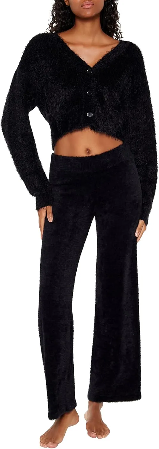 Forever 21 Women's Fuzzy Knit Cardigan Sweater