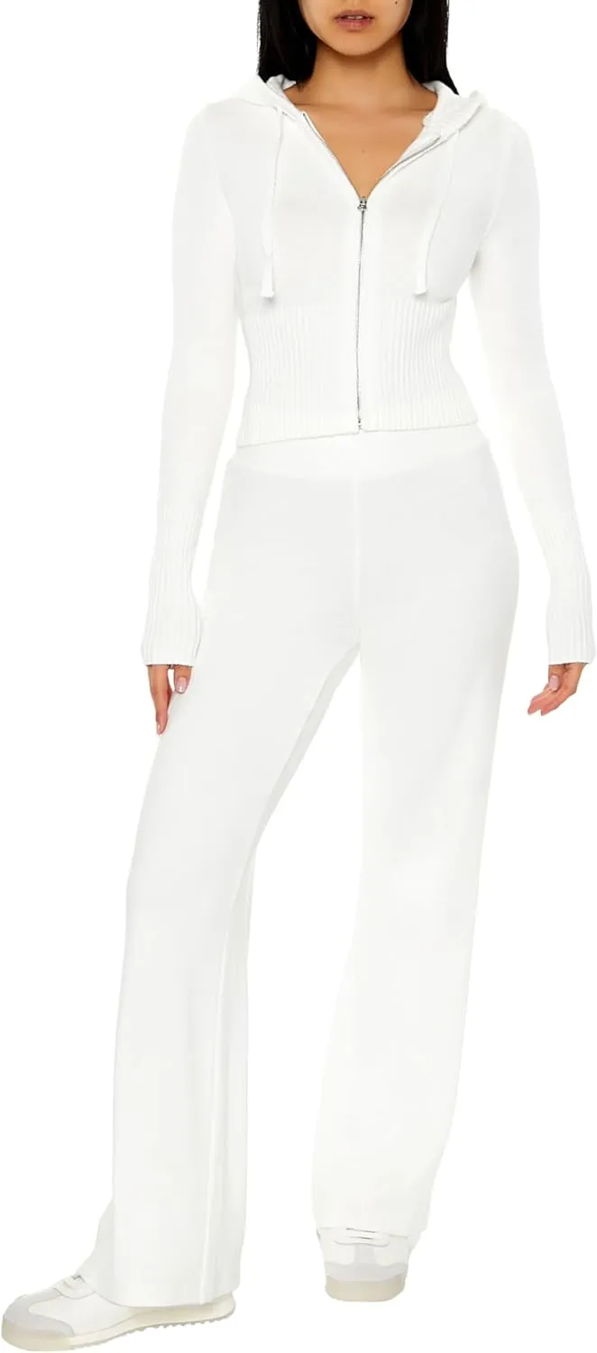 Forever 21 Women's Hooded Cropped Zip-up Sweater