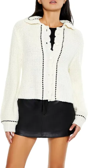 Forever 21 Women's Stitched-Trim Cardigan Sweater