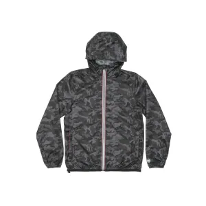 Full Zip Packable Rain Jacket (Black Camo)