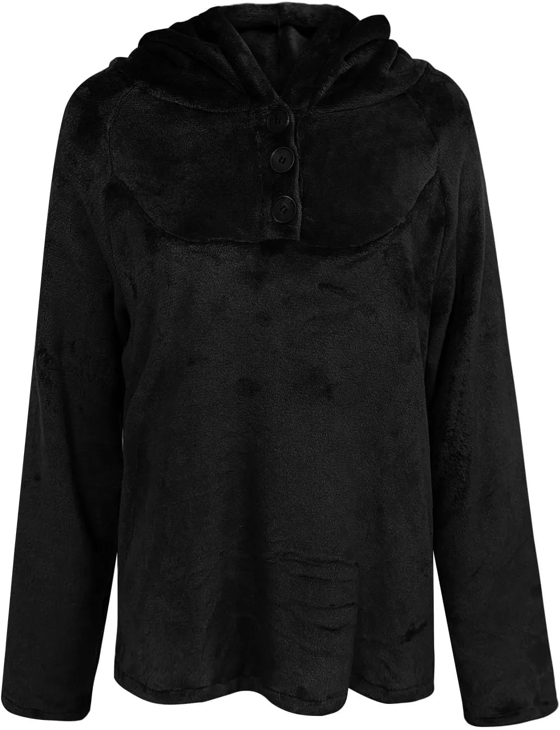 Fuzzy Fleece Hoodie for Women Oversized Sherpa Pullover Sweatshirt Thermal Sweater Winter Outerwear Fluffy Teddy Coat