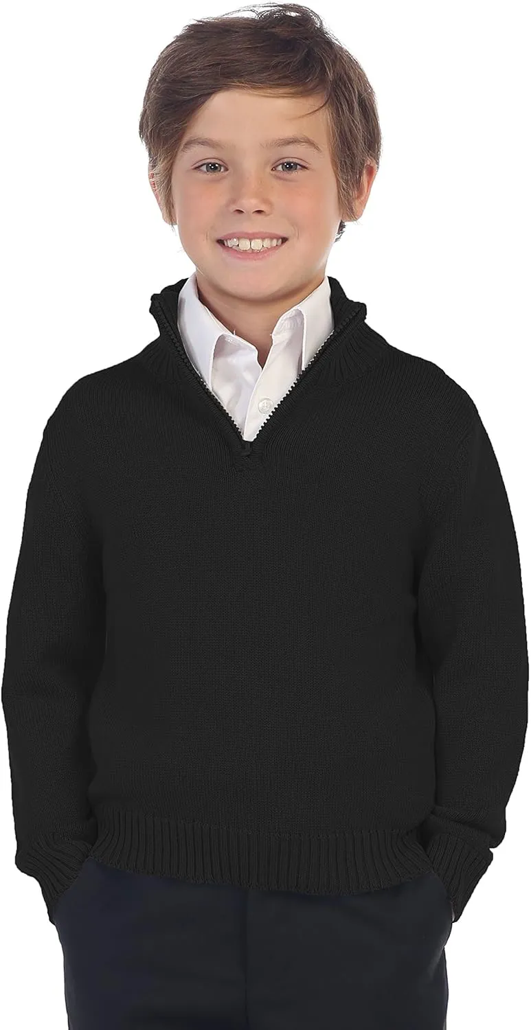 Gioberti Boy's Knitted Half Zip 100% Cotton Sweater