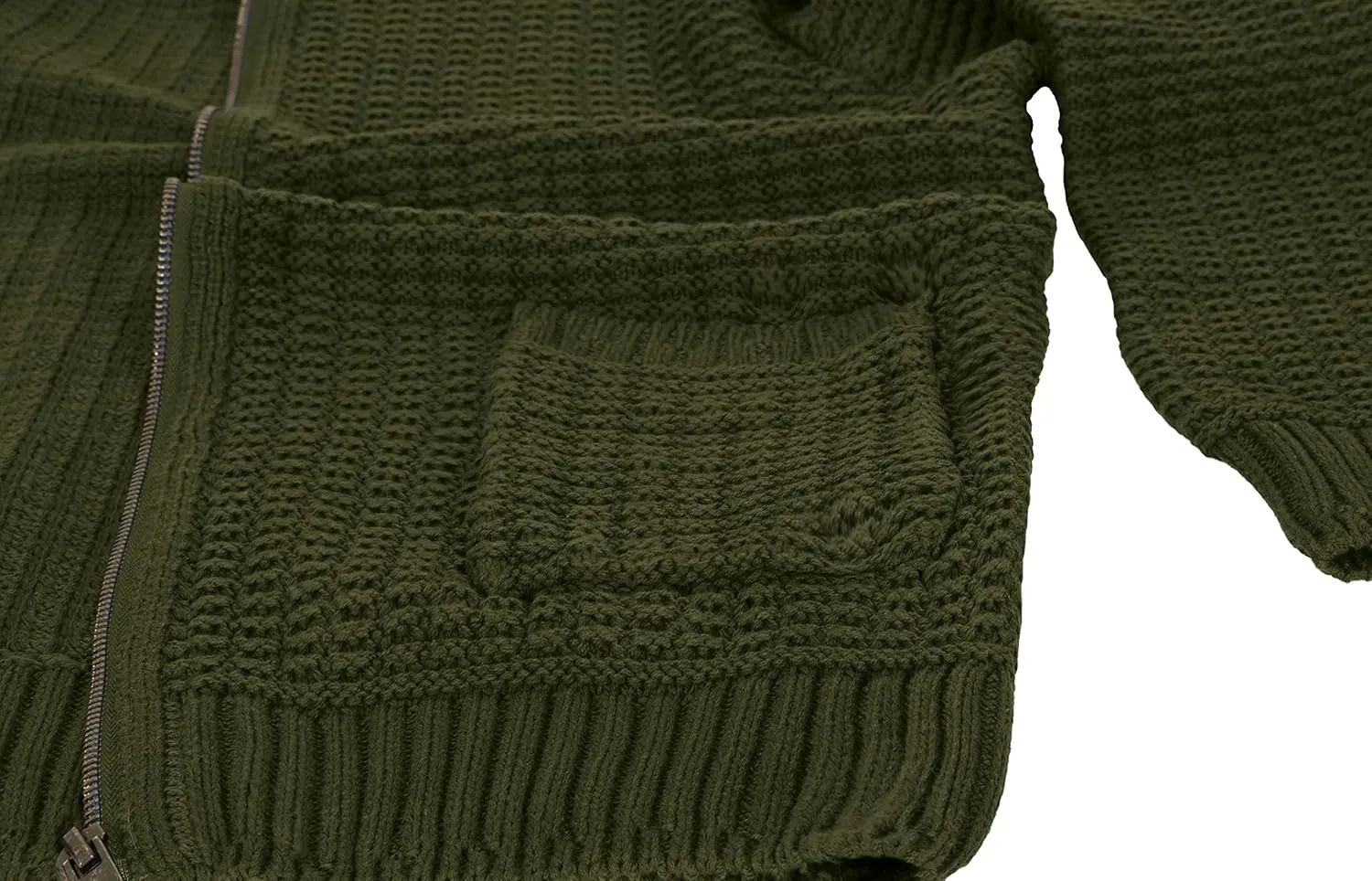 Gioberti Mens 100% Cotton Milano Knit Full-Zip Sweater