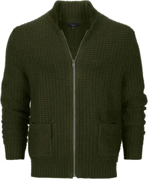 Gioberti Mens 100% Cotton Milano Knit Full-Zip Sweater