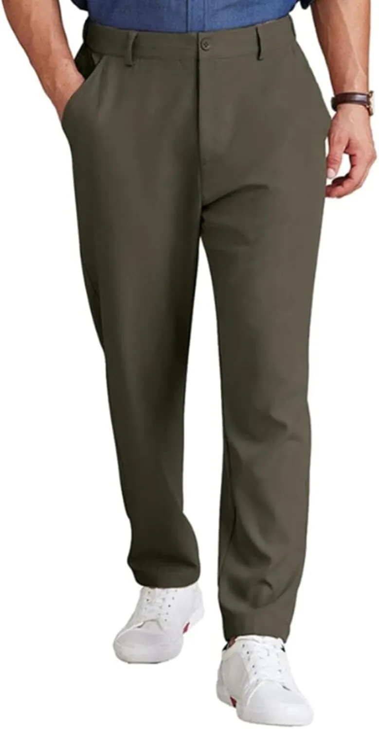 Golf Pants Men Stretch Relaxed Fit Straight Leg Dress Pants Lightweight Business Casual Work Pants with Pockets