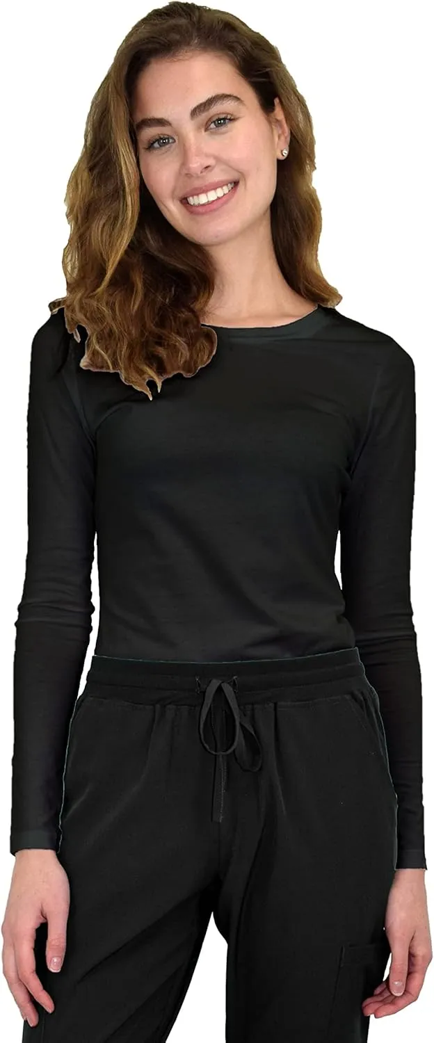 Green Town Scrubs for Women - Multi-Pack Long Sleeve Underscrub Tee, Super Soft, Stretch Fabric, Lightweight, Easy Care