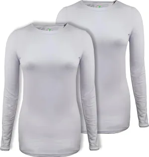 Green Town Scrubs for Women - Multi-Pack Long Sleeve Underscrub Tee, Super Soft, Stretch Fabric, Lightweight, Easy Care