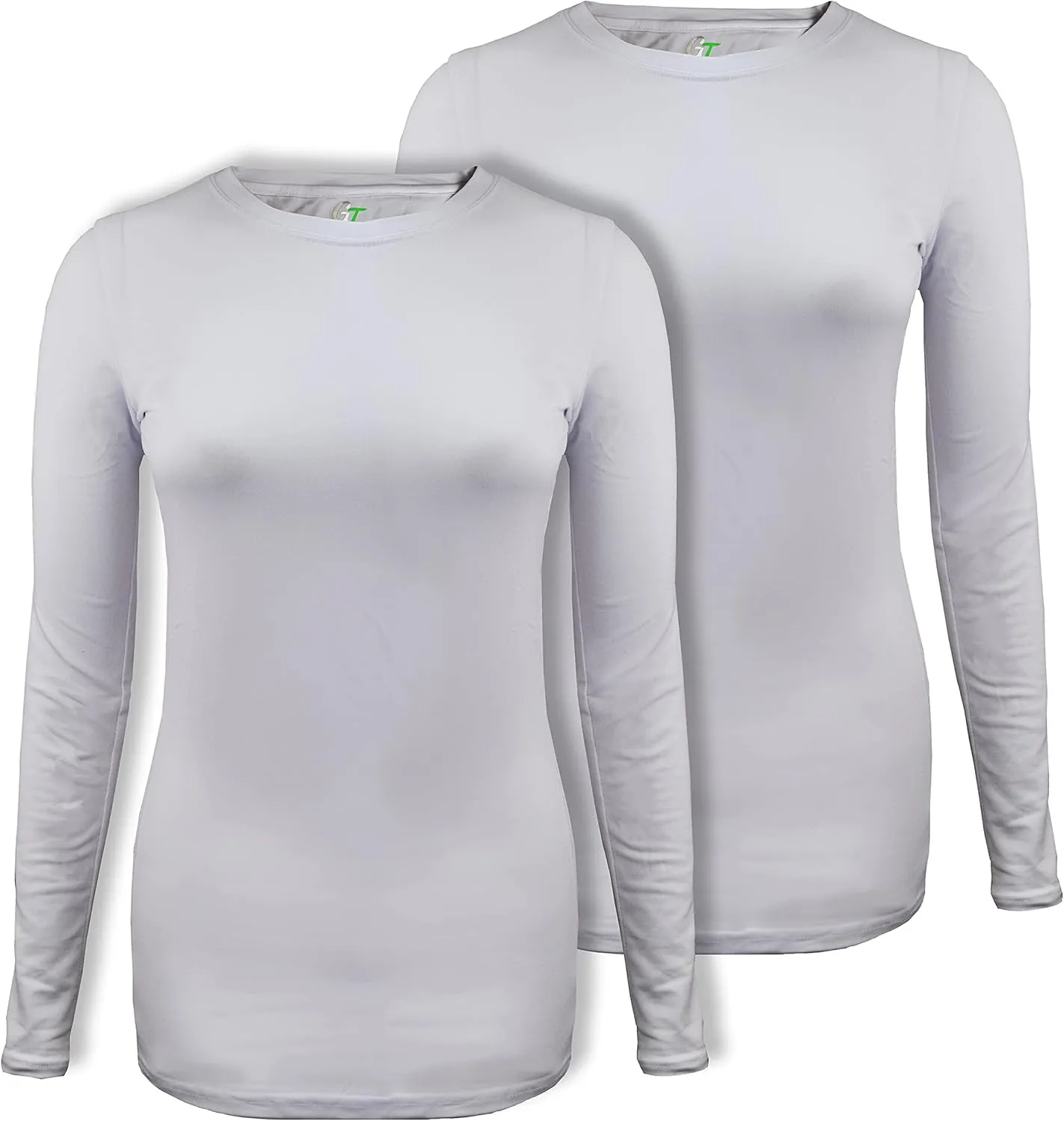 Green Town Scrubs for Women - Multi-Pack Long Sleeve Underscrub Tee, Super Soft, Stretch Fabric, Lightweight, Easy Care