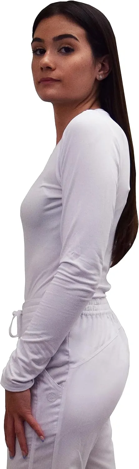 Green Town Scrubs for Women - Multi-Pack Long Sleeve Underscrub Tee, Super Soft, Stretch Fabric, Lightweight, Easy Care
