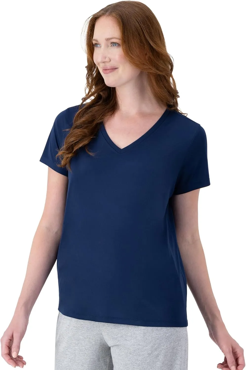 Hanes Women's Cool Dri Performance V-Neck T-Shirt, Moisture-Wicking Short Sleeve Tee, 40  UPF Protection, 1 Or 5 Pack