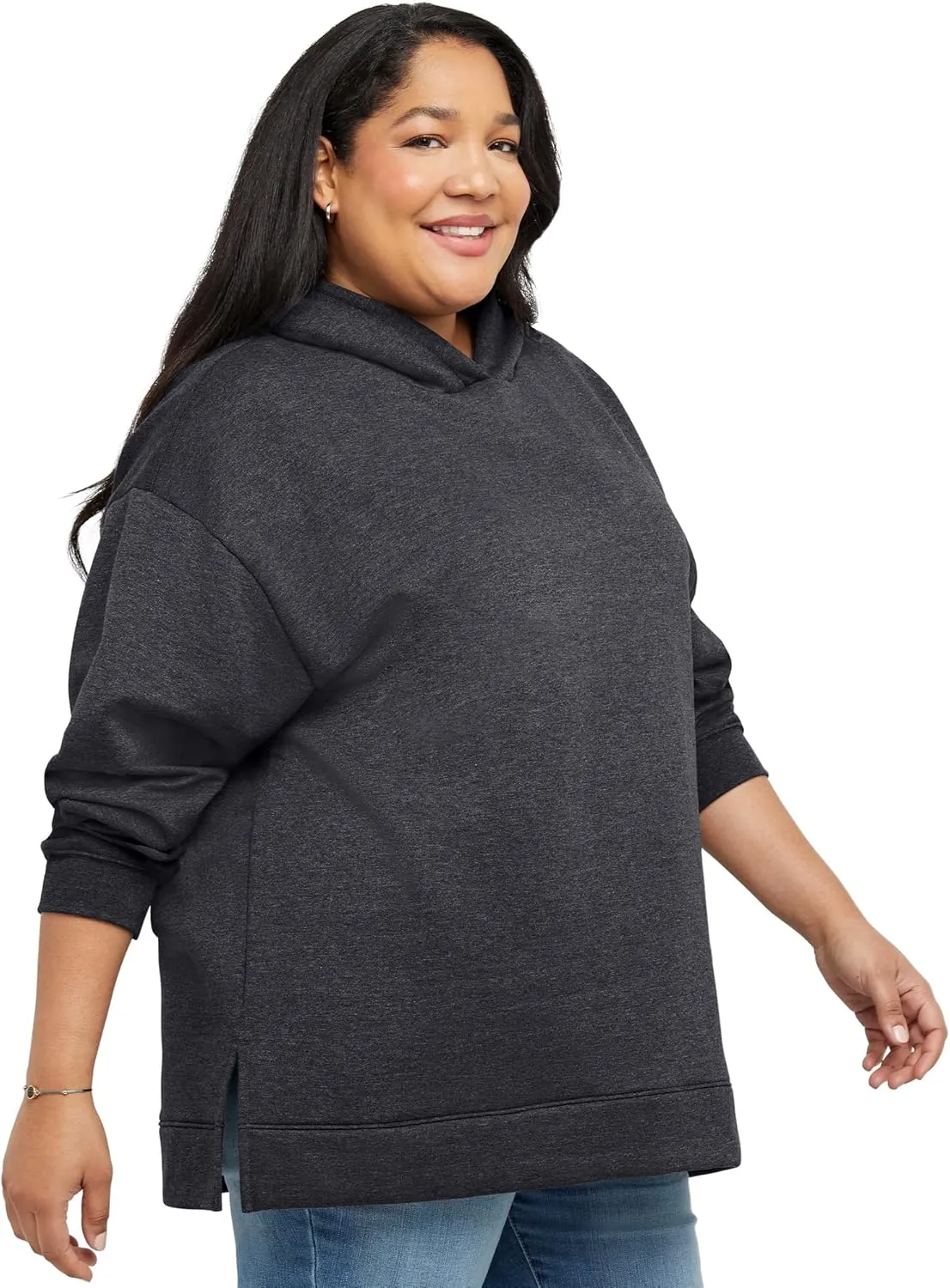 Hanes Women's Ecosmart Plus Size Fleece Hoodie, Midweight Sweatshirt For Women, Kanga Pocket