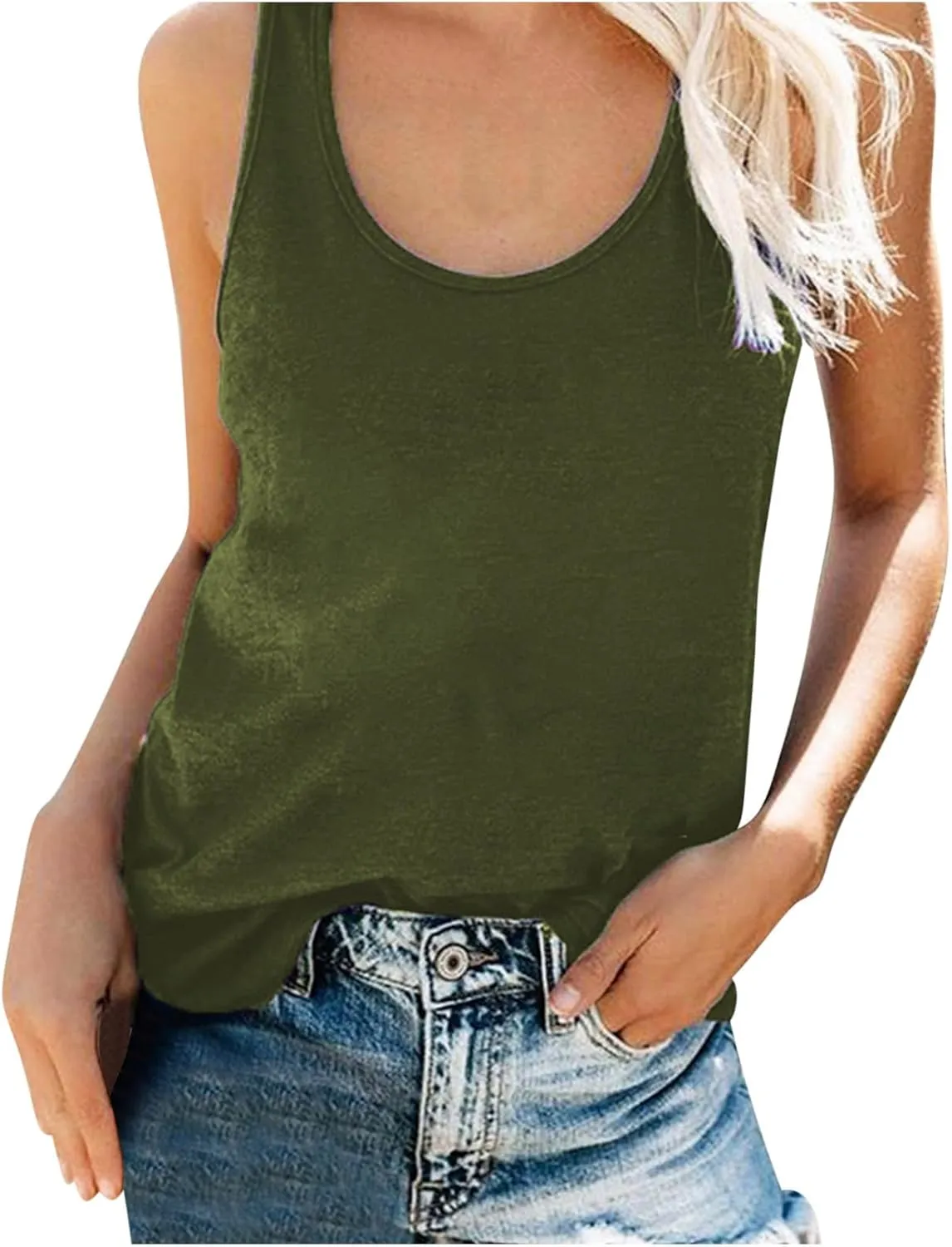 HGps8w Racerback Tank Tops for Women Back Butterfly Printed Loose Fit Sleeveless Summer Chic Yoga Workout Camisole Shirts