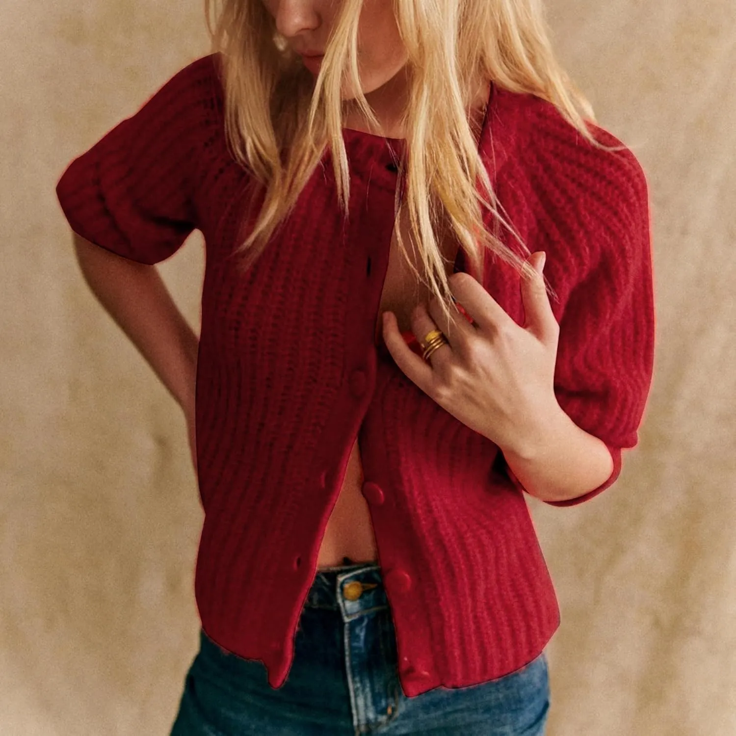 Hixiaohe Cardigan Sweater for Women Long Sleeve Button Y2K Chunky Knit Sweater Fall Casual Open Front Outwear Knitwear Coat