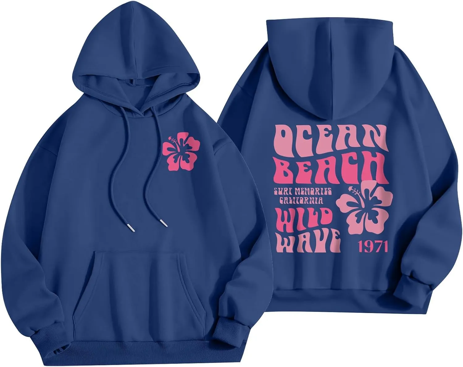 Hoodies for Women Plus Size Cute Long Sleeve Pullovers Drawstring Tops Loose Print Sweatshirts with Pocket