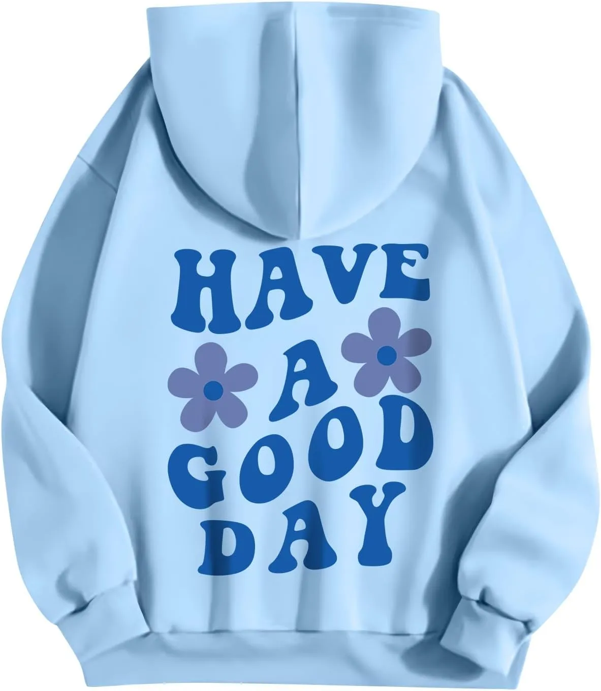Hoodies for Women Plus Size Cute Long Sleeve Pullovers Drawstring Tops Loose Print Sweatshirts with Pocket