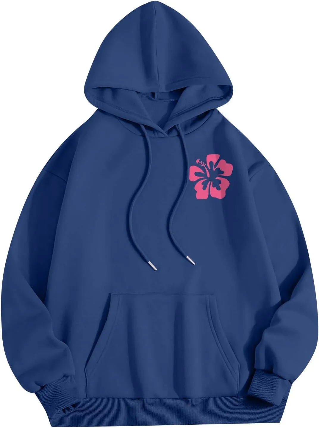 Hoodies for Women Plus Size Cute Long Sleeve Pullovers Drawstring Tops Loose Print Sweatshirts with Pocket