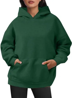 Hoodies for Women Trendy Oversized Sweatshirts Casual Fleece Long Sleeve Pullover Fall Outfits 2024 with Pocket