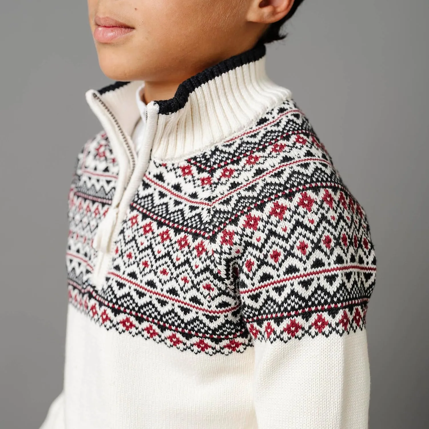 Hope & Henry Boys' Long Sleeve Half Zip Pullover Sweater