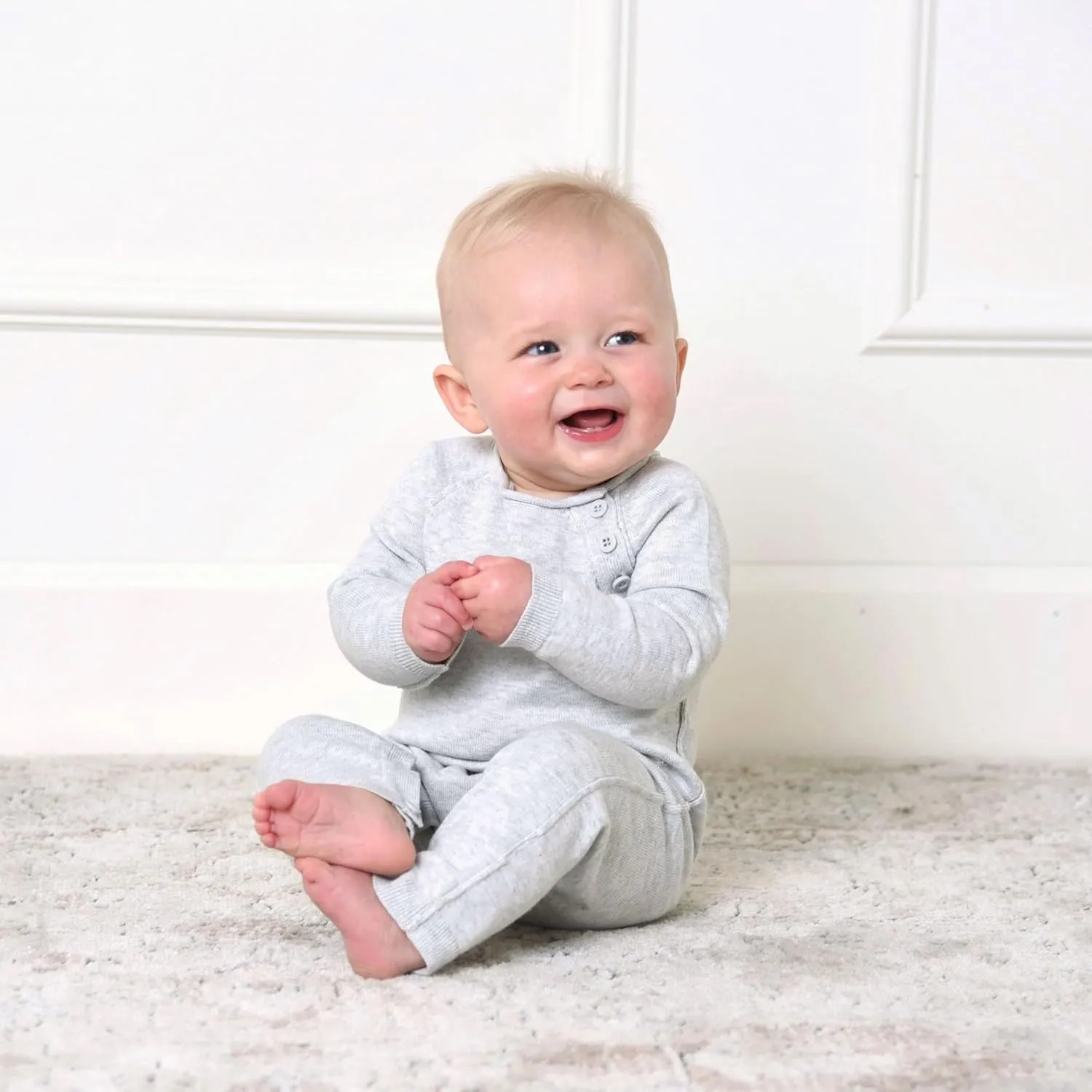 Hope & Henry Layette Baby Cable Knit Sweater Romper