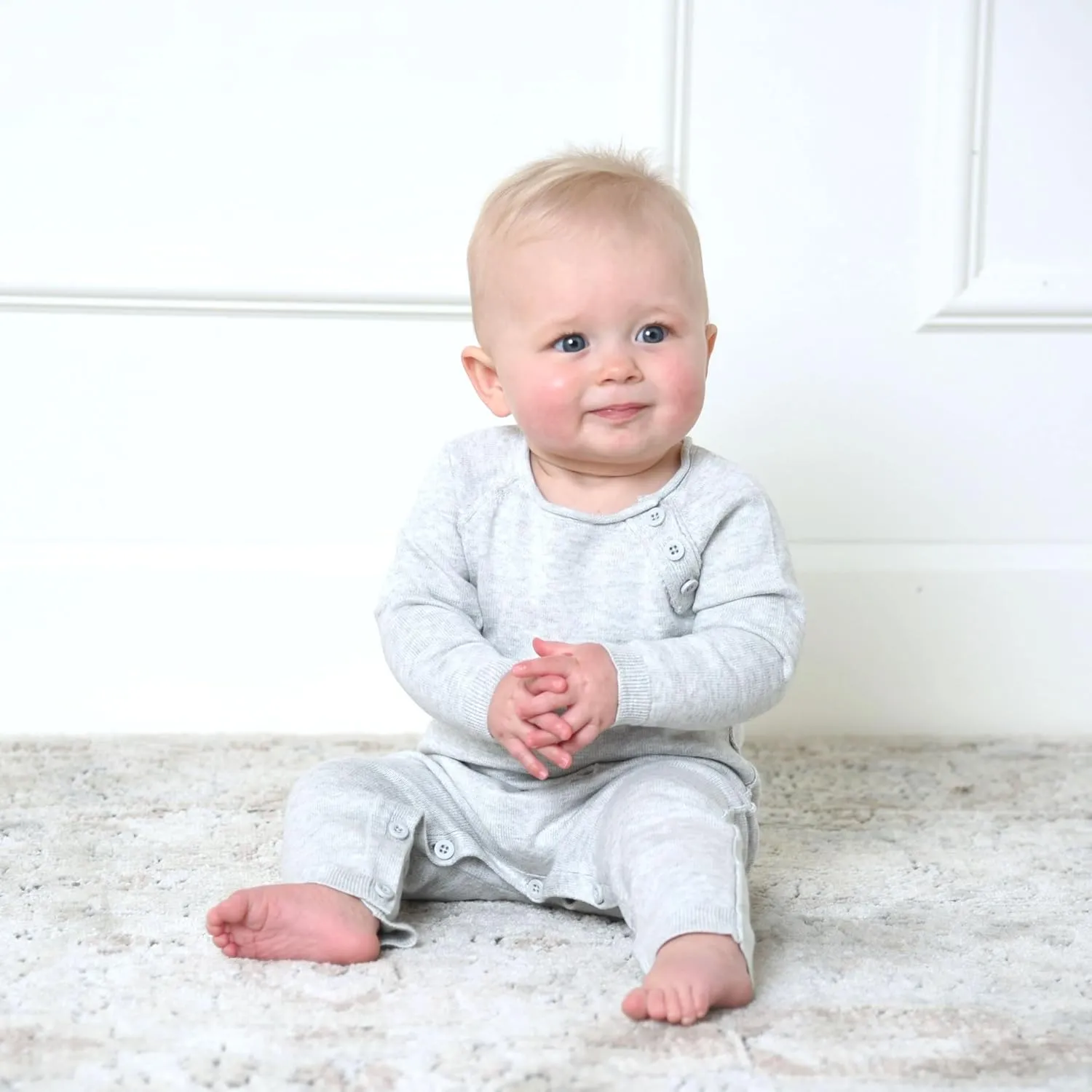 Hope & Henry Layette Baby Cable Knit Sweater Romper