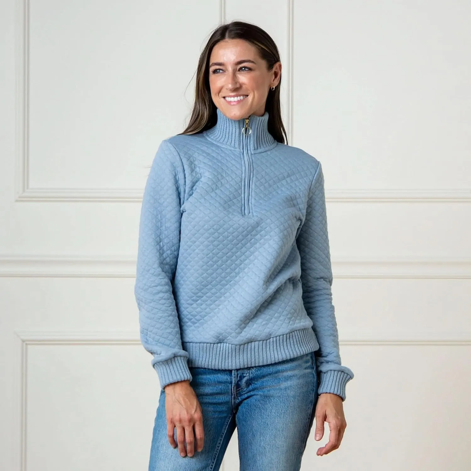 Hope & Henry Women's Classic Long Sleeve Pullover Sweater