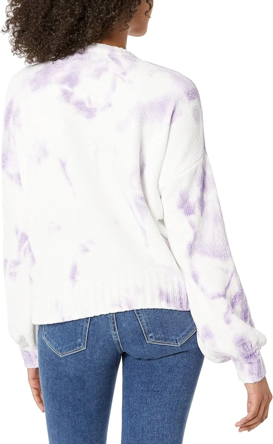 KENDALL   KYLIE Women's Tie Dye Chenille Crewneck Sweater