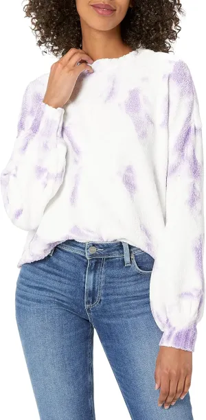 KENDALL   KYLIE Women's Tie Dye Chenille Crewneck Sweater
