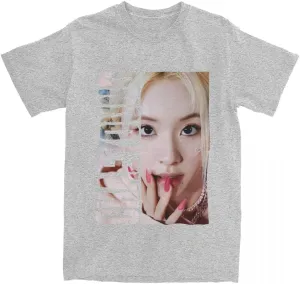Kpop CHAEYOUNG Twice Rapper Merch T-Shirt  100% Organic US Cotton Unisex Summer Top, Novelty Tee for Men & Women Gray / 6XL