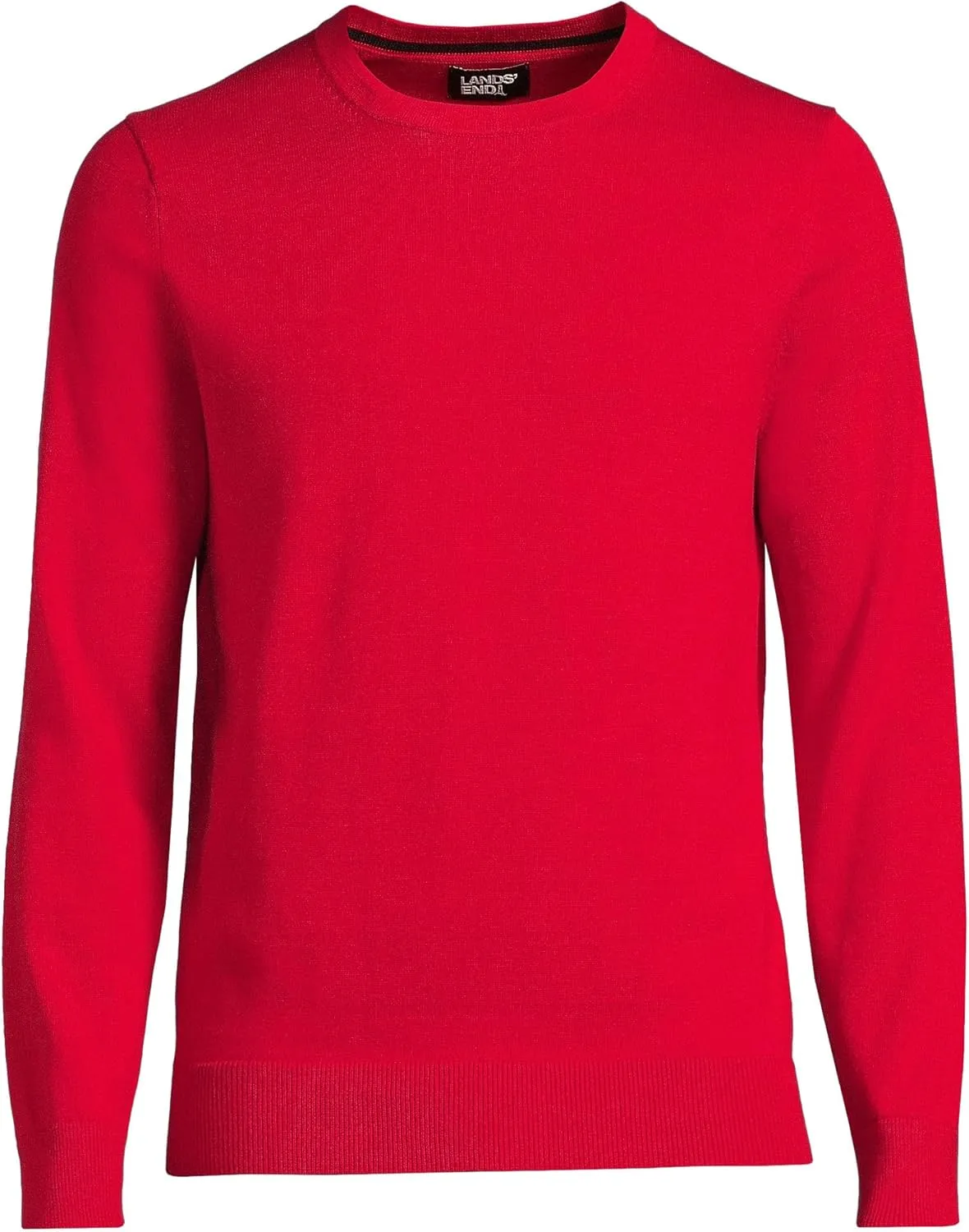 Lands' End Men's Fine Gauge Cotton Crew Neck Sweater