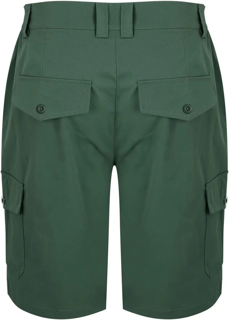 LCMTWX Mens Casual Shorts with Multiple Pockets for Comfort and Lightweight Twill Cotton Elastic Waist Casual Shorts for