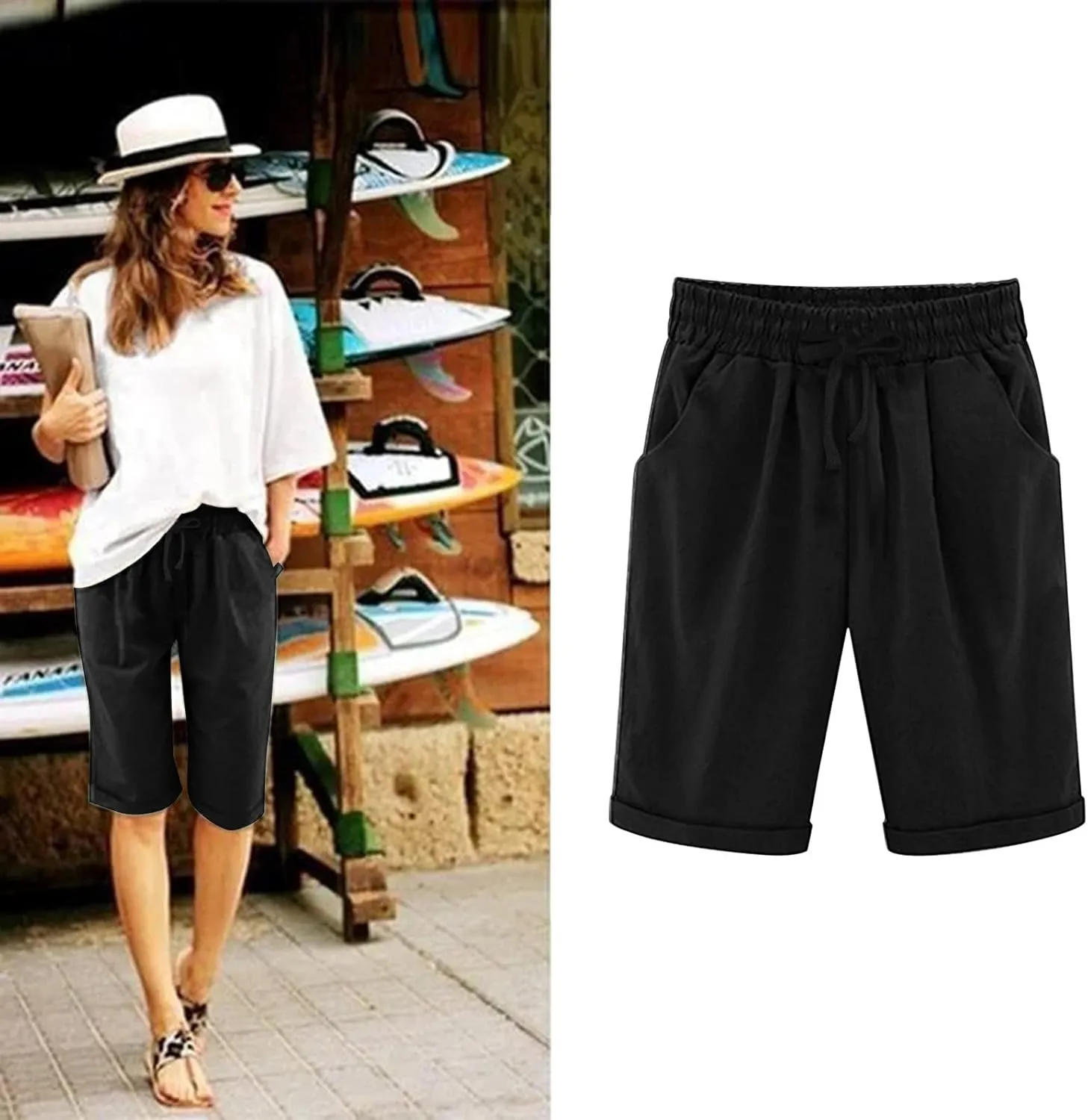 LCMTWX Shorts for Women Casual Pants High-Waist Sports Loose Shorts Casual Fashion Pants Shorts for Women Denim Shorts