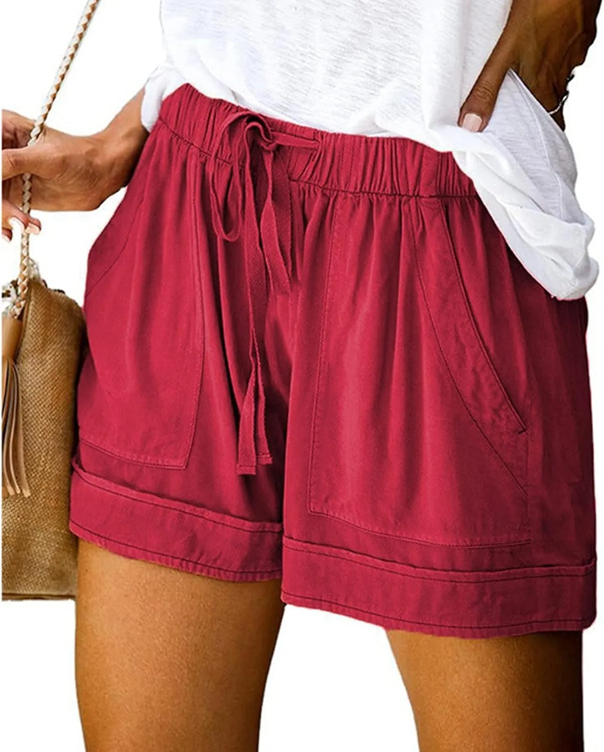 LCMTWX Yoga Shorts for Women High Waist Pants Straight Leg Sports Casual Loose Shorts Yoga Shorts for Women Swim Shorts