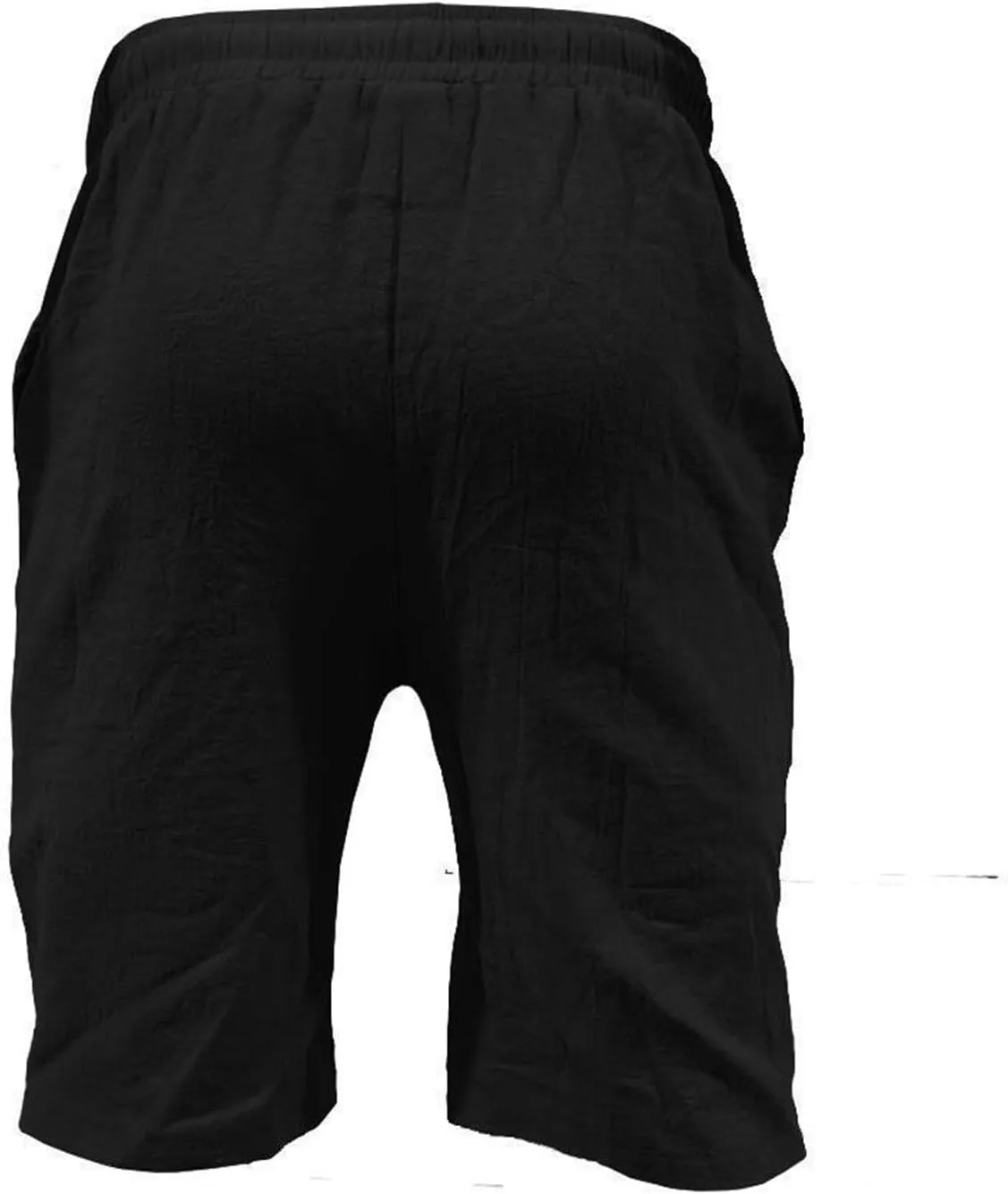 Linen Shorts for Men Black Sports Shorts Beach Shorts Casual Cotton Linen Shorts Beach Shorts with Pockets Men's