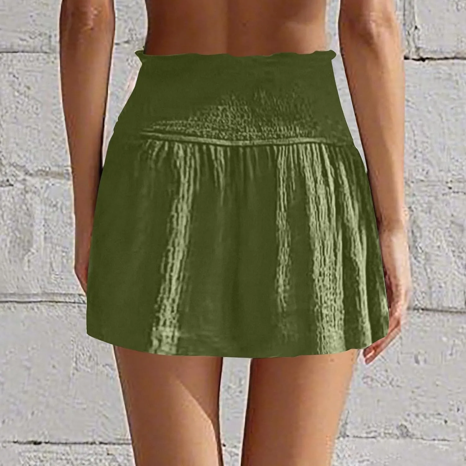 Linen Shorts for Women Summer High Waisted Flowy Pleated Pull on Shorts Stylish Comfortable Lightweight Casual Short