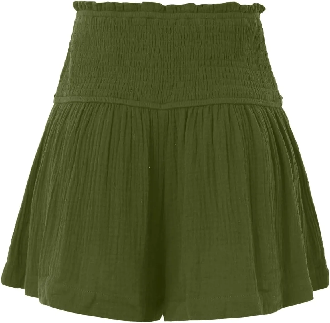 Linen Shorts for Women Summer High Waisted Flowy Pleated Pull on Shorts Stylish Comfortable Lightweight Casual Short