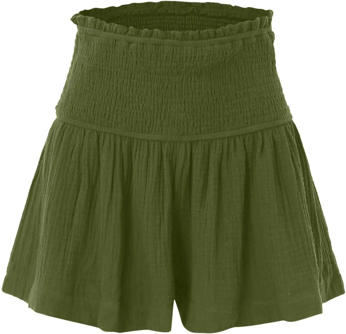 Linen Shorts for Women Summer High Waisted Flowy Pleated Pull on Shorts Stylish Comfortable Lightweight Casual Short