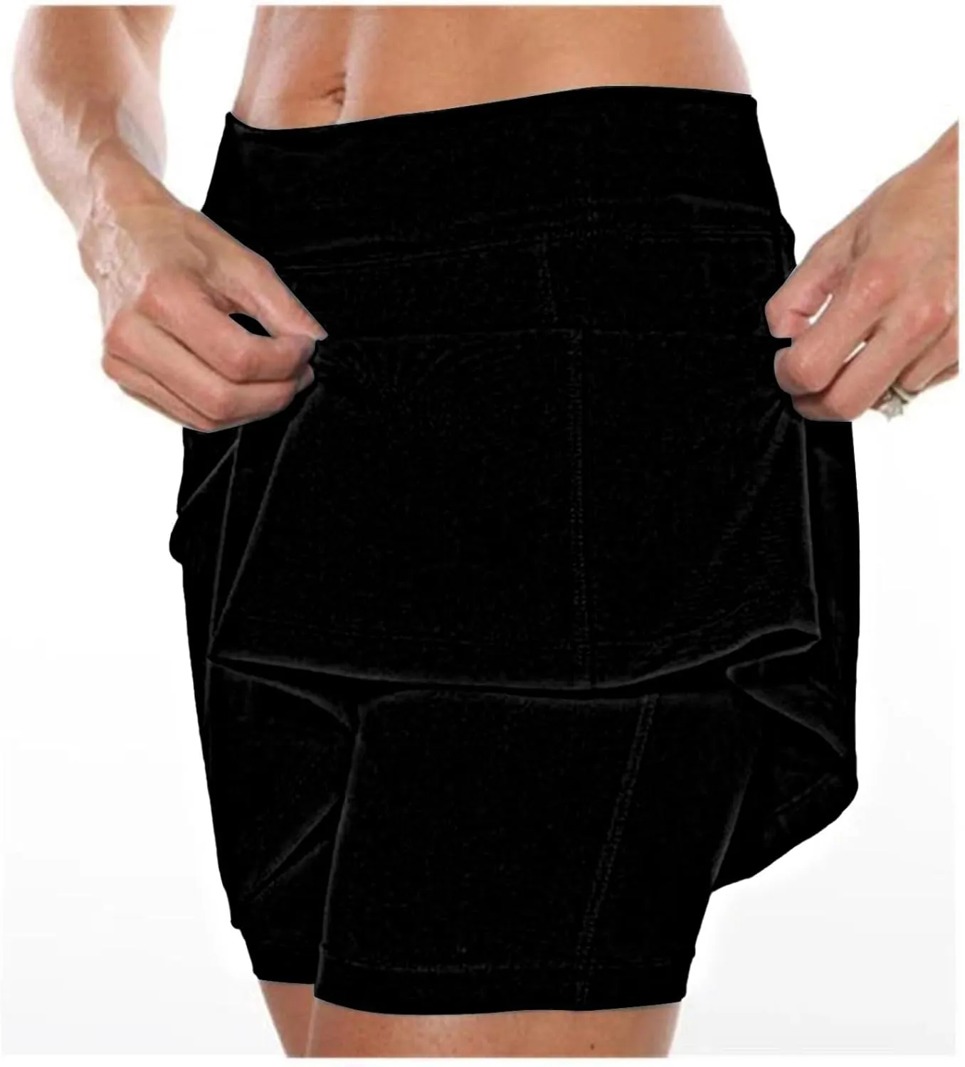 Litetao Tennis Skirts with Shorts Underneath for Women High Waisted Shorts Skirts Comfy Solid Summer Athletic Yoga Culottes