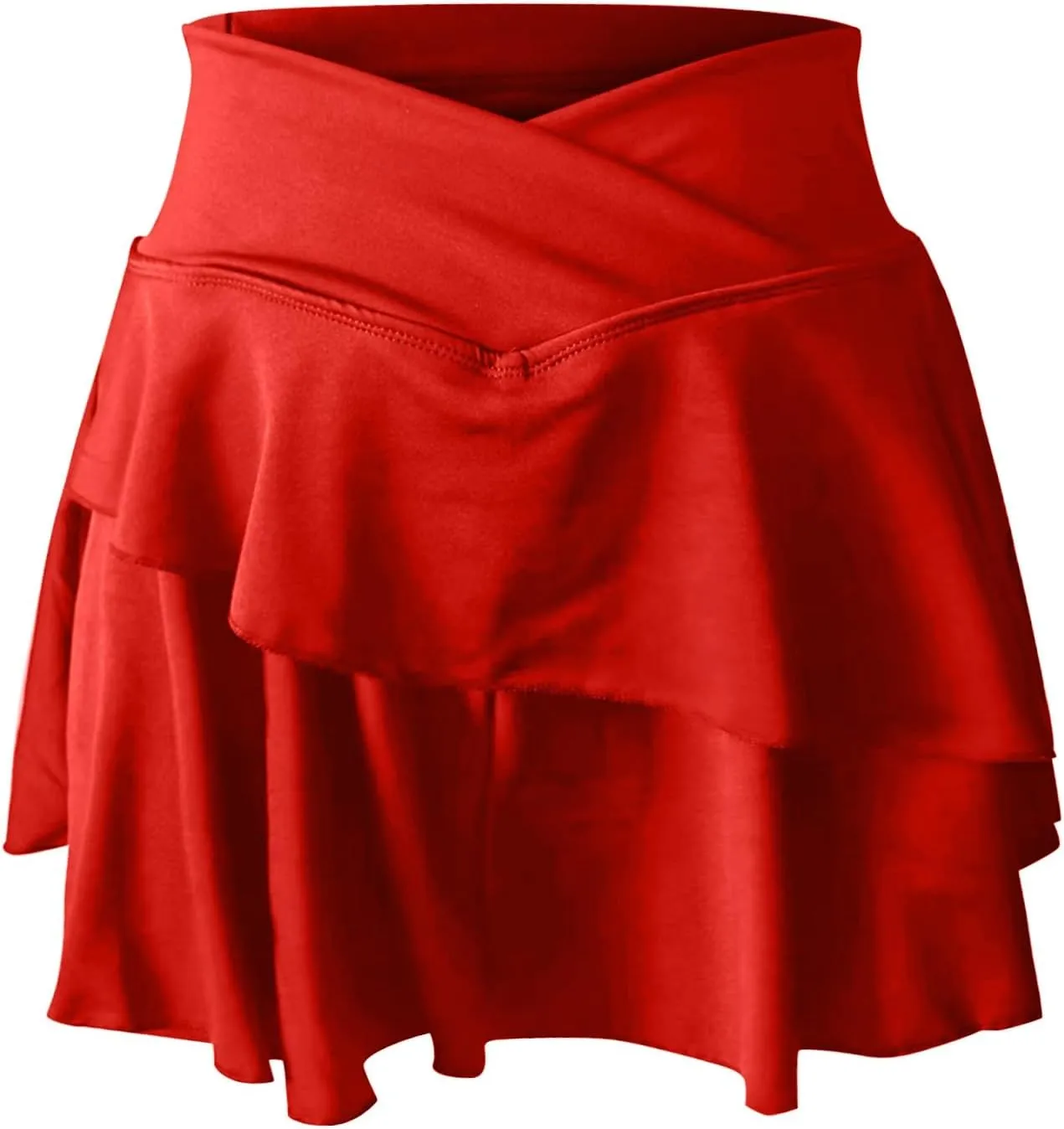 Litetao Tennis Skirts with Shorts Underneath for Women High Waisted Shorts Skirts Comfy Solid Summer Athletic Yoga Culottes