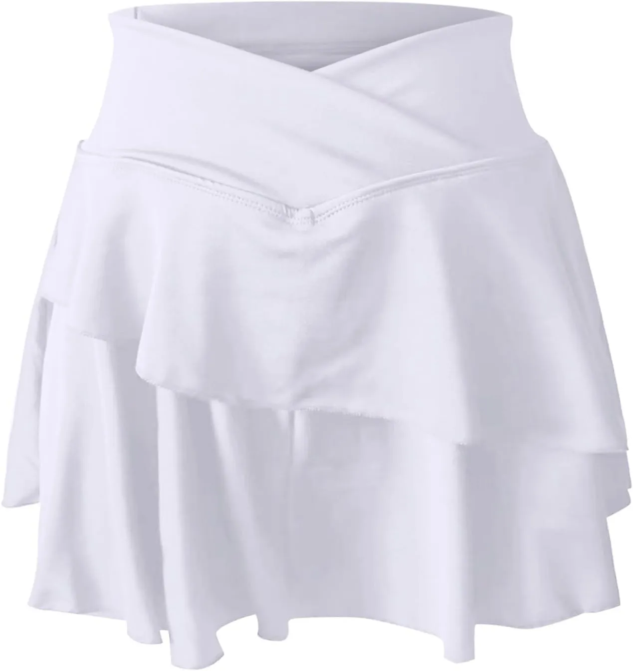 Litetao Tennis Skirts with Shorts Underneath for Women High Waisted Shorts Skirts Comfy Solid Summer Athletic Yoga Culottes
