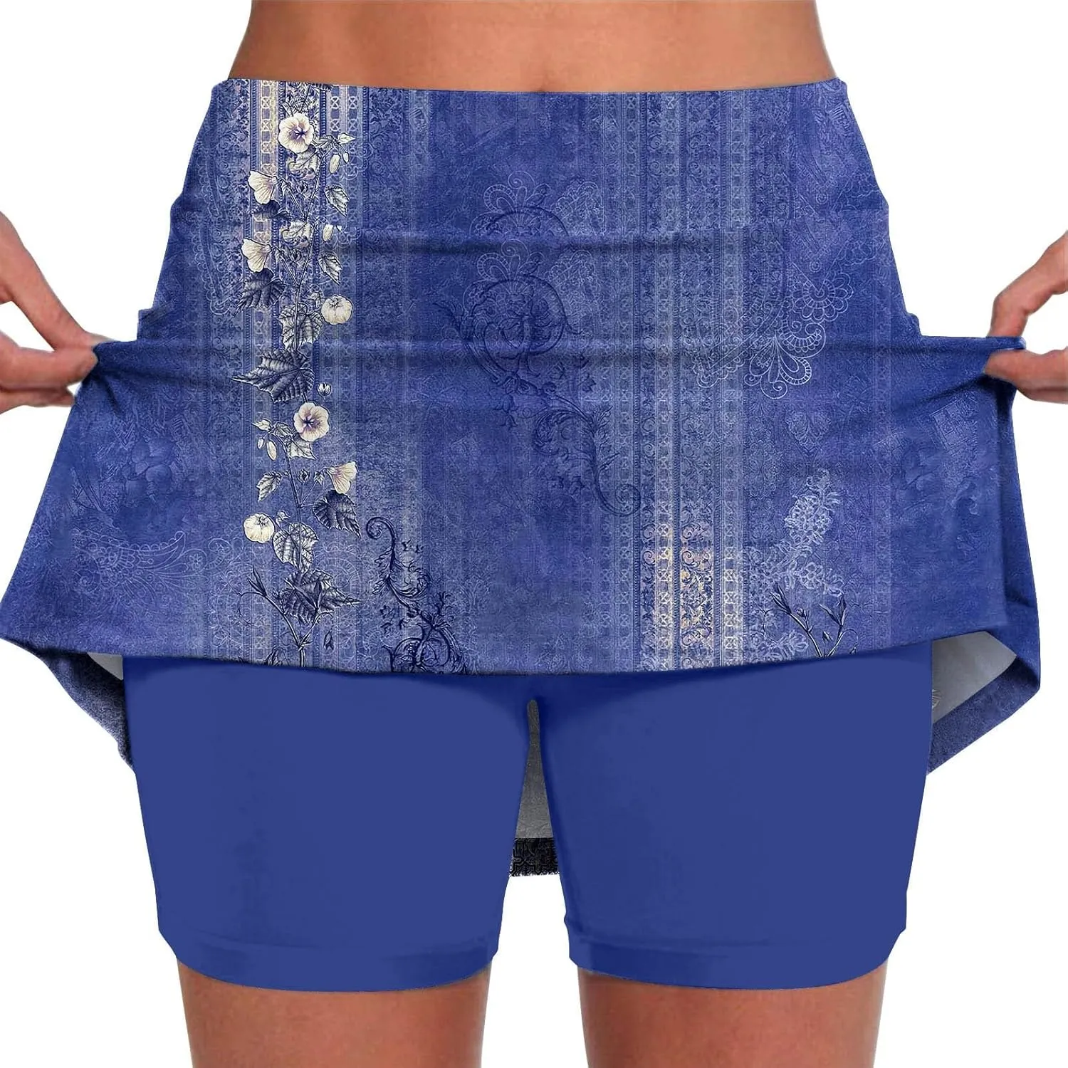 Long Golf Skirts for Women with Shorts Black Mini Skirt with Slit Low Rise Biker Shorts Women Tummy Control Plus