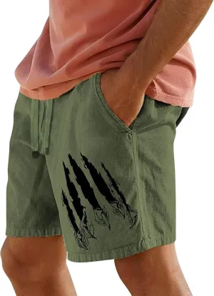Long Swim Men Cool Quirky Digital Print Drawstring Tie Elastic Waist Casual Fashion Beach Shorts Ten Mens Shorts